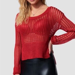 Bebe Open Knit Hi-lo Sweater. Size M